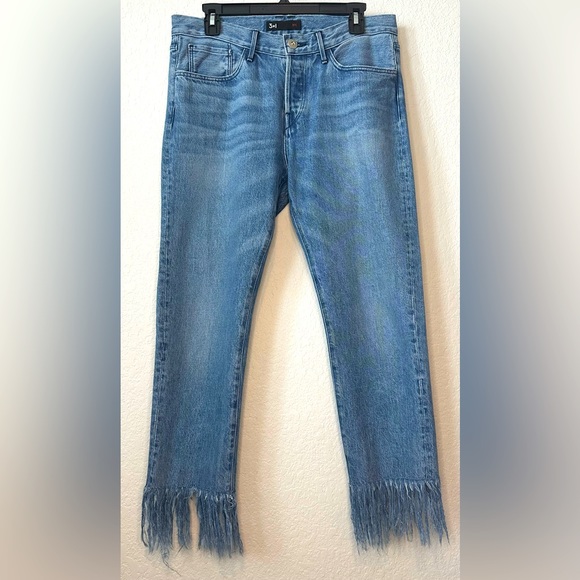 3x1 NYC Mid-Rise Straight Leg Distressed Ankle Jean, Size US 28 - Picture 3 of 13